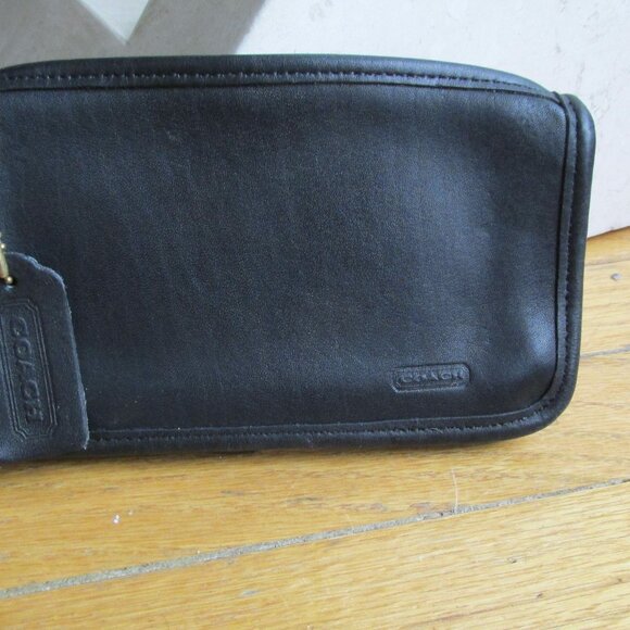 Vintage Coach Chunky Leather Pouch Makeup Case ~BLACK~ - Picture 1 of 7